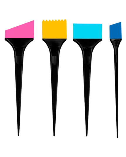 The Flexi brushes are a must-have for all professional hairstylists, offering unparalleled flexibility and convenience. You don’t have to worry about damaging hair or irritating scalps. They are heat resistant and won't pull out strands as you apply. Best of all, cleaning these tools are a breeze - just rinse with water or use shampoo and conditioner to keep them looking new! Bonus points: great for scooping out hair dye from the bowl, doing root touch-ups or adding highlights and lowlights to the hair!