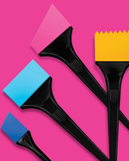 The Flexi brushes are a must-have for all professional hairstylists, offering unparalleled flexibility and convenience. You don’t have to worry about damaging hair or irritating scalps. They are heat resistant and won't pull out strands as you apply. Best of all, cleaning these tools are a breeze - just rinse with water or use shampoo and conditioner to keep them looking new! Bonus points: great for scooping out hair dye from the bowl, doing root touch-ups or adding highlights and lowlights to the hair!