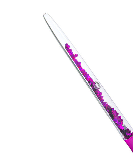 Bring sparkle & shimmer to your station with a brush that blends performance and style. Feather bristles deliver a light, seamless touch for highlights, color melting, and balayage, while the glitter-filled handle glistens and flows as you work.