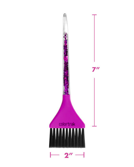Bring sparkle & shimmer to your station with a brush that blends performance and style. Feather bristles deliver a light, seamless touch for highlights, color melting, and balayage, while the glitter-filled handle glistens and flows as you work.