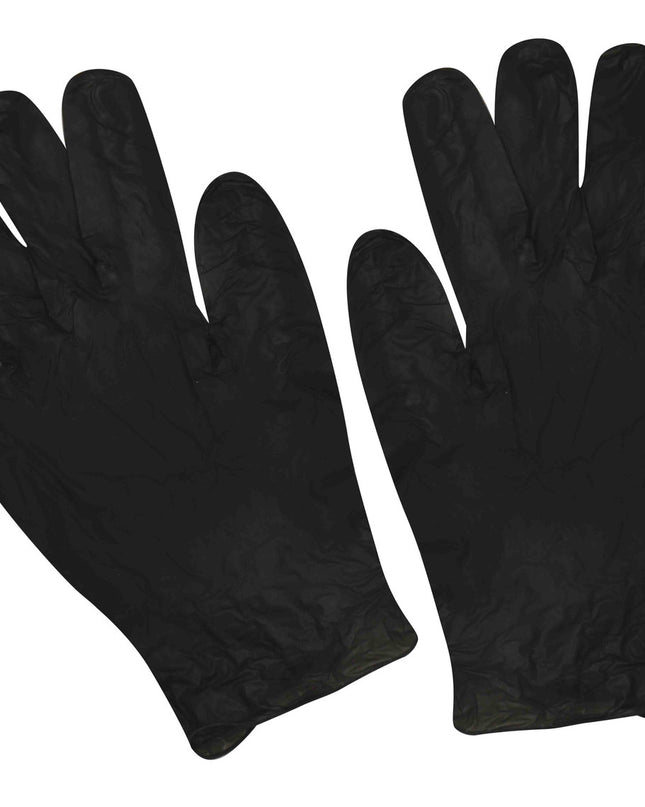 Colortrak Disposable Black Vinyl Gloves are single use gloves made of latex-free vinyl. Each box contains 100 black gloves that hide stains during the color process. Available in size Small, Medium and Large.