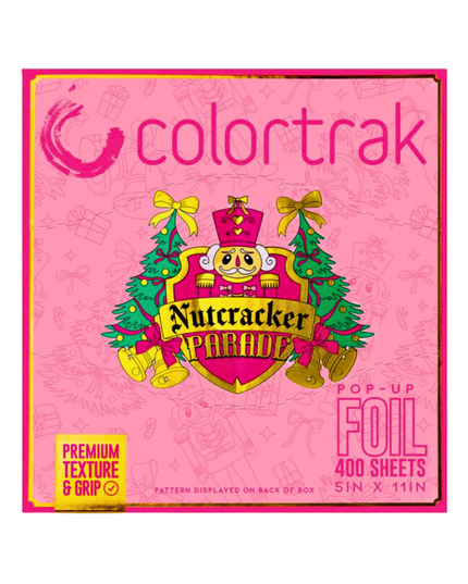 Bring a little holiday magic to the chair with Nutcracker Parade, a festive foil inspired by classic nutcrackers and Christmas cheer. Sweet, playful, and full of storybook charm, it pairs seasonal style with the reliable grip and control you need for flawless color work. From bright winter blondes to merry dimensional blends, this foil keeps sections secure and results polished while spreading festive joy. Cute, classic, and ready to lead the parade through the holidays.