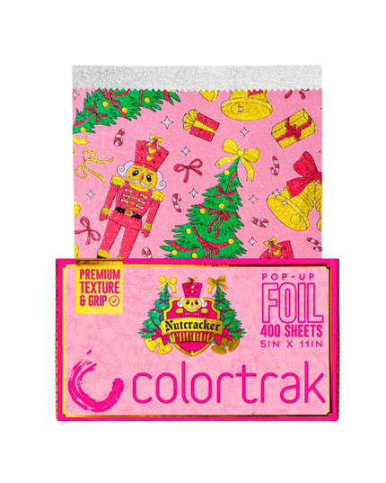 Bring a little holiday magic to the chair with Nutcracker Parade, a festive foil inspired by classic nutcrackers and Christmas cheer. Sweet, playful, and full of storybook charm, it pairs seasonal style with the reliable grip and control you need for flawless color work. From bright winter blondes to merry dimensional blends, this foil keeps sections secure and results polished while spreading festive joy. Cute, classic, and ready to lead the parade through the holidays.