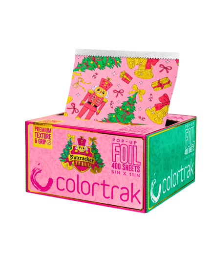 Bring a little holiday magic to the chair with Nutcracker Parade, a festive foil inspired by classic nutcrackers and Christmas cheer. Sweet, playful, and full of storybook charm, it pairs seasonal style with the reliable grip and control you need for flawless color work. From bright winter blondes to merry dimensional blends, this foil keeps sections secure and results polished while spreading festive joy. Cute, classic, and ready to lead the parade through the holidays.