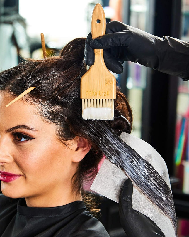 The Colortrak Organic Bamboo Paint Brush speeds up your application time and is perfect for hair painting and blending. The brush is made from bamboo, a renewable, sustainable natural resource instead of plastic.