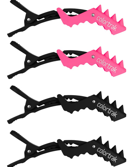 These aren't ordinary clips - they're a statement piece. This 4 pack of spikey jumbo croc clips is sure to grab all the attention, keeping your strands up with some extra bite.