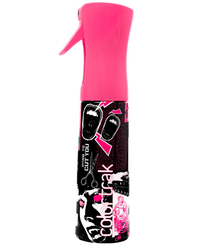 Born to stand out? Colortrak's Punk Spray Bottle produces a stream of sustained mist that lasts a few seconds with multiple pulls of the trigger, allowing large areas to be covered quickly and easily, holding sprays for 3 seconds, achieving a continuous spray effect.