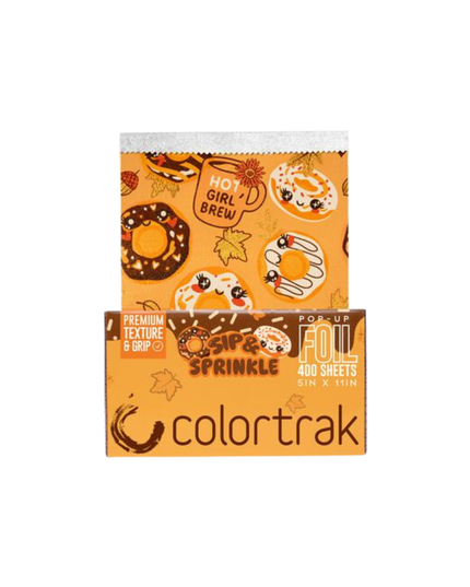 Fall just got frosted. Sip & Sprinkle is the foil that swirls cozy coffee shop vibes with full-on donut delight in every wrap. Think warm lattes, sugar dusted dreams, and that just-glazed glow your clients crave all season. From brewing caramel ribbons to sprinkling in playful pops of blonde, every highlight hits like a perfectly sweet treat. Cute, cozy, and dripping in latte-era magic...this is Sip &  Sprinkle.