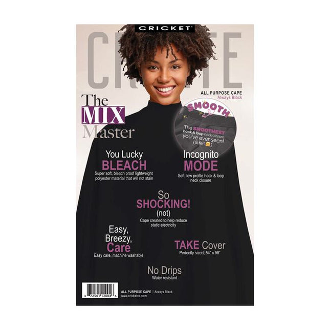 The color black is always a winner. Cricket’s ALWAYS BLACK APPAREL SERIES is made out of breathable, super soft material that has been treated to protect the hairstylist and their clients in comfort and style. High quality, that you can trust, with features that make all the difference, like the unique, low profile hook and loop style cape closure – super smooth!