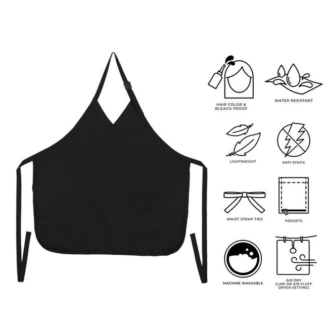 The color black is always a winner. Cricket’s ALWAYS BLACK APPAREL SERIES is made out of breathable, super soft material that has been treated to protect the hairstylist and their clients in comfort and style. High quality, that you can trust, with features that make all the difference! The apron style is CRICKET®’s classic design that is always in demand and looks good on.