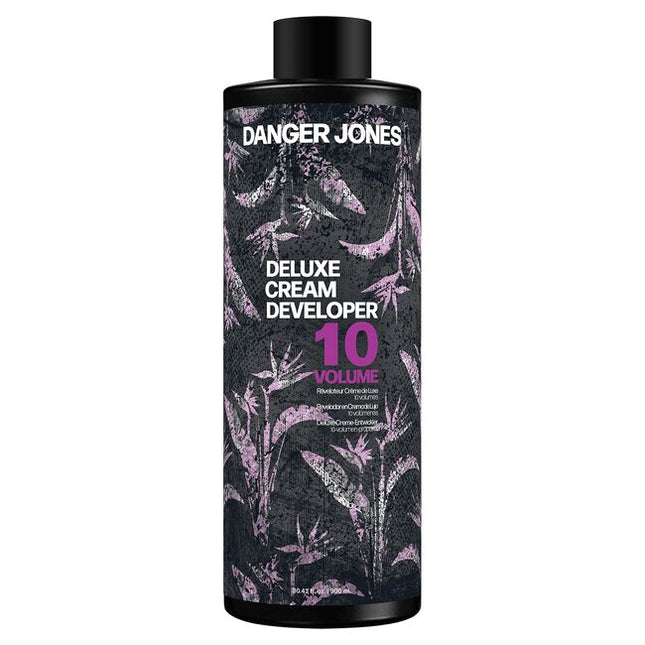 Danger Jones Deluxe Cream Developers are available in five different volumes: 5, 10, 20, 30, and 40. The Powder Lightener and Color Remover have been specifically designed to work best when paired with these Deluxe Cream Developers. 
