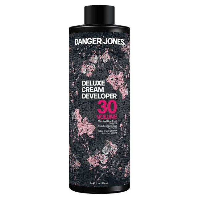 Danger Jones Deluxe Cream Developers are available in five different volumes: 5, 10, 20, 30, and 40. The Powder Lightener and Color Remover have been specifically designed to work best when paired with these Deluxe Cream Developers. 