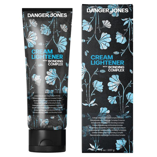 Danger Jones Cream Lightener with Bonding Complex gives 9+ levels of lift and is infused with bonding complex and specialized seaweed for healthier hair appearance. We’ve added more conditioning properties like Jojoba and Aloe Vera oils to give a softer and slower lift for services on clients who might be extra sensitive or have fragile hair. It can be used in three ways: on scalp, in foils, and for hair painting techniques. All Danger Jones products are salon-tested by real, behind-the-chair stylists.