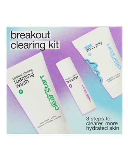 Behold, your 3-step regimen to clearer skin. Featuring our best-selling favorites, the Breakout Clearing Kit includes everything you need to cleanse, treat breakouts, and hydrate skin. Formulated with powerful (yet gentle!) ingredients like salicylic acid, tea tree oil, niacinamide, and hyaluronic acid. Your breakouts don’t stand a fighting chance. (Sounds dramatic, but like… it’s true.) With travel-friendly sizes, you can get that glow whether you’re at home or on-the-go.