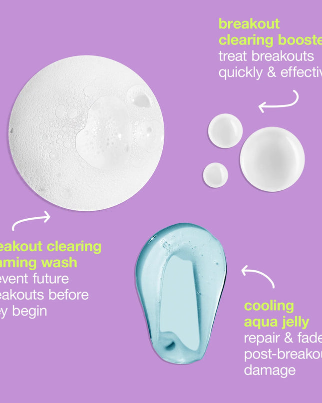 Behold, your 3-step regimen to clearer skin. Featuring our best-selling favorites, the Breakout Clearing Kit includes everything you need to cleanse, treat breakouts, and hydrate skin. Formulated with powerful (yet gentle!) ingredients like salicylic acid, tea tree oil, niacinamide, and hyaluronic acid. Your breakouts don’t stand a fighting chance. (Sounds dramatic, but like… it’s true.) With travel-friendly sizes, you can get that glow whether you’re at home or on-the-go.