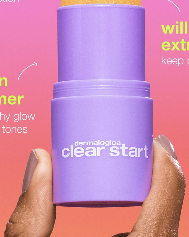 Every Hour is Golden Hour with Clear Start by Dermalogica’s 3-in-1 Hydrating SPF stick: Protect with SPF30, Clarify with Willow Bark Extract, and Glow with a golden shimmer. Squalane + Jojoba seed oil provide lasting hydration. Throw it in your bag for a glow on the go! Use all over your face + body.