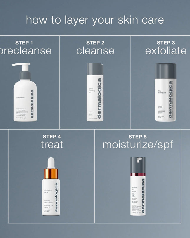 PreCleanse is the ultimate make-up remover for all skin conditions.
This lightweight cleansing oil removes stubborn make-up, dirt and excess oil while calming, conditioning and nourishing skin.


Ideal for use prior to a Dermalogica Cleanser.