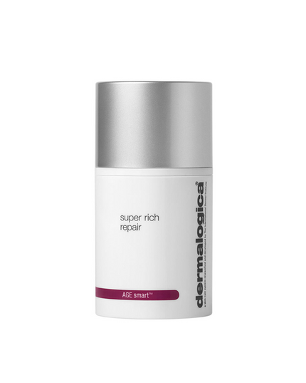 Super Rich Repair is a rich anti-aging moisturizer, ideal for prematurely-aging skin.
This super-concentrated cream acts as a protective salve to combat chronic dryness and dehydration while addressing visible signs of aging.