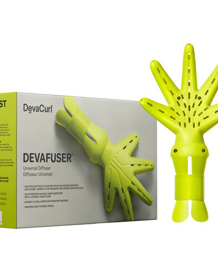 New and improved durable DevaFuser with ceramic technology, now withstands high heat and dries curls quickly while preserving hair's natural moisture and luster with zero frizz. The patented DevaFuser design enhances your natural curls, dries curly hair faster than traditional diffusers, while creating body and touchable volume. This unique, universal diffuser deliver 360°F airflow to completely surround curls even at your roots.