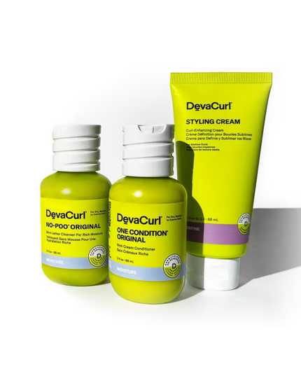 NEW! DevaCurl OG KIT - The Original Curl Routine For all curls, waves, and coils. This kit detangles, defines, and moisturizes for frizz-free, long-lasting curls.