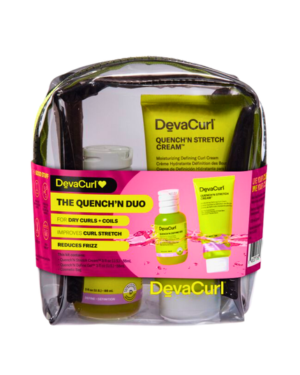 Quench’n Stretch Cream™ & Quench’n Define Gel™ for dry curls and coils to manage frizz and enhance elongation.