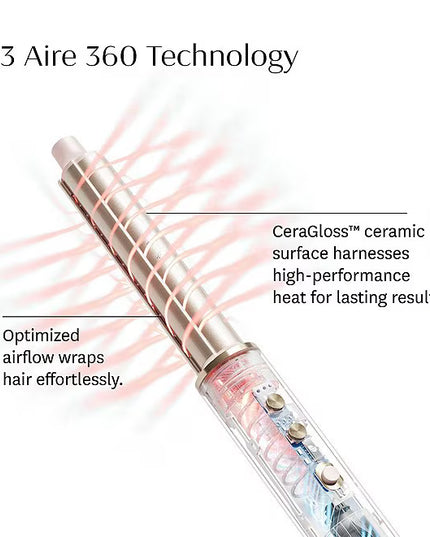 A ceramic air styler designed with high-performance heat and first-of-their-kind ceramic attachments, Aire 360 styles bouncy blowouts and lasting curls with zero heat damage.