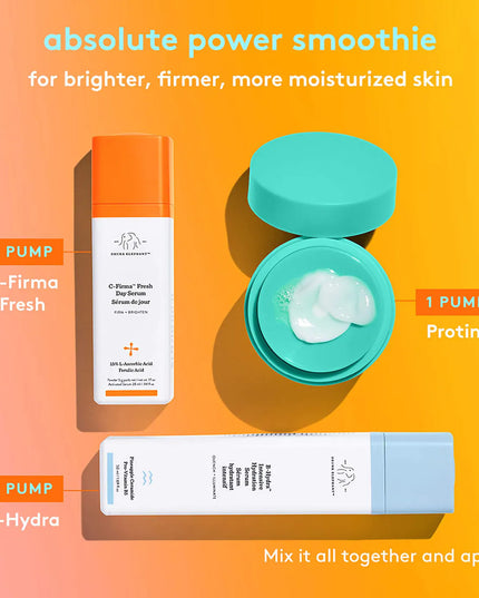 A potent 15 percent vitamin C day serum packed with antioxidants, nutrients, and fruit enzymes to visibly firm, brighten, and improve the signs of photoaging.