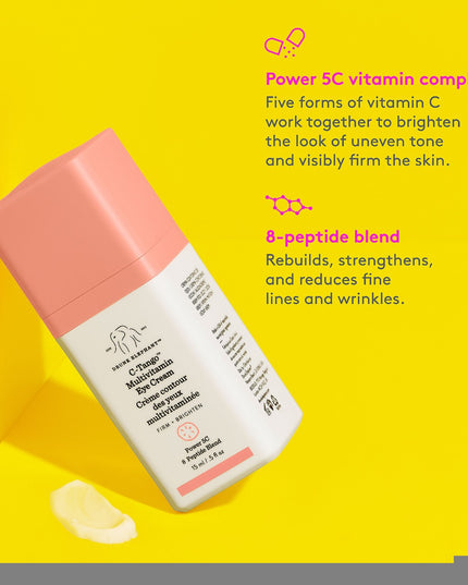 A rich and restorative eye cream featuring eight peptides, five forms of vitamin C, and cucumber extract for firmer-, brighter-looking skin.