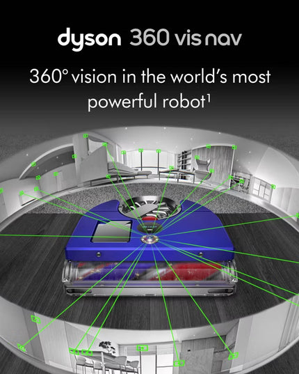 Experience the benefits of independent cleaning with Dyson 360 Vis Nav™, the world’s most powerful robot vacuum.¹ It's intelligently designed with 26 sensors and 360° navigation and delivers 2x the suction of any other robot vacuum.¹