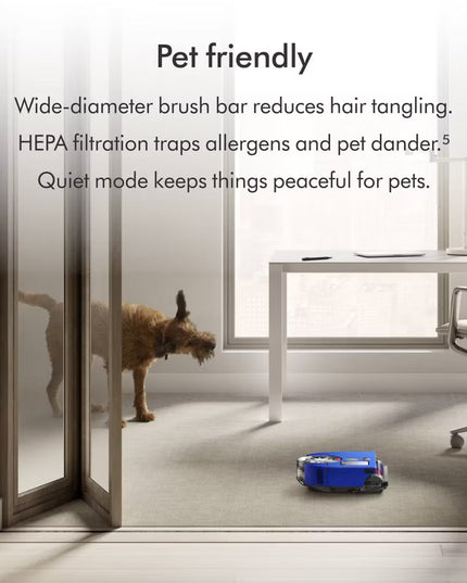Experience the benefits of independent cleaning with Dyson 360 Vis Nav™, the world’s most powerful robot vacuum.¹ It's intelligently designed with 26 sensors and 360° navigation and delivers 2x the suction of any other robot vacuum.¹