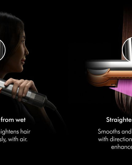 Straighten as you dry. 2x the shine.¹
Faster styling using only air. No heat damage.⁴
Faster styling³ – straightens as it dries.