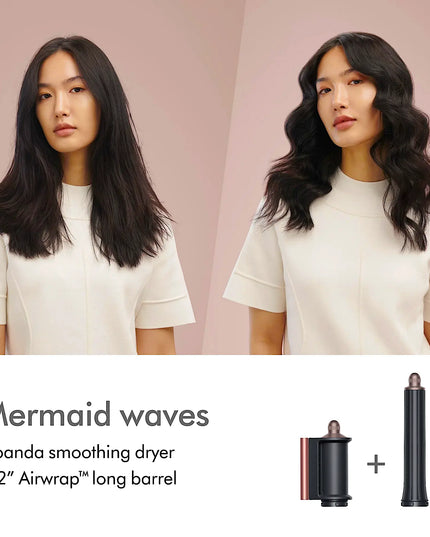 Engineered for multiple hair types and styles making it the perfect gift. Curl. Wave. Smooth. Dry. With no extreme heat. The Dyson Airwrap multi-styler complete resets the world of hair styling. By combining powerful digital motor with aerodynamics, the phenomenon known as the Coanda effect occurs to curl, wave and smooth – with no extreme heat. Using only air, the Coanda effect attracts hair to the barrel for you.