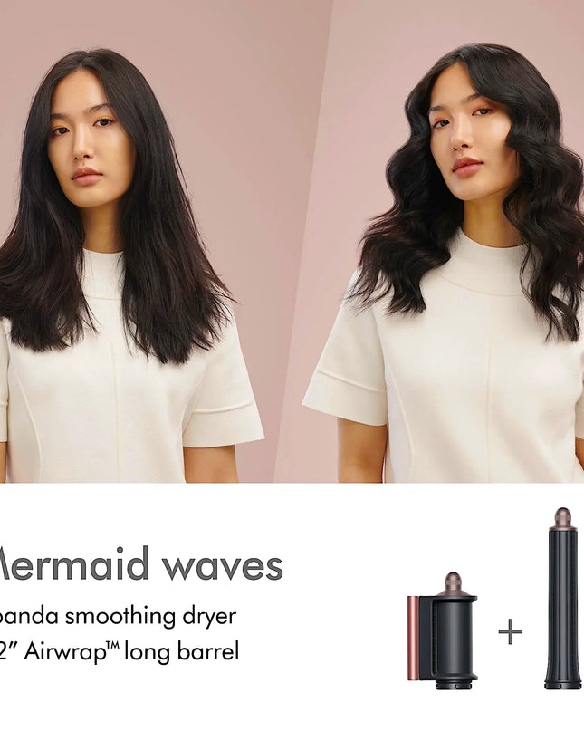 Engineered for multiple hair types and styles making it the perfect gift. Curl. Wave. Smooth. Dry. With no extreme heat. The Dyson Airwrap multi-styler complete resets the world of hair styling. By combining powerful digital motor with aerodynamics, the phenomenon known as the Coanda effect occurs to curl, wave and smooth – with no extreme heat. Using only air, the Coanda effect attracts hair to the barrel for you.