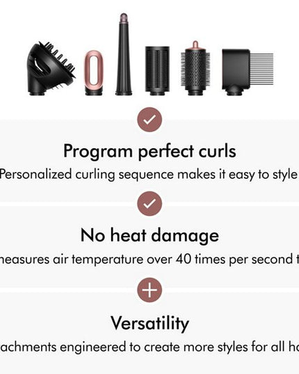 Perfect curls at the touch of a button. A faster, easier way to achieve long lasting curls^ with no heat damage.
