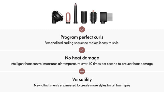 Perfect curls at the touch of a button. A faster, easier way to achieve long lasting curls^ with no heat damage.