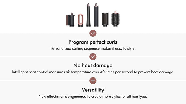 Perfect curls at the touch of a button. A faster, easier way to achieve long lasting curls^ with no heat damage.