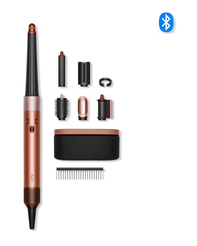Dyson Special Edition Airwrap i.d. Multi-Styler Straight+Wavy in Amber Silk achieves perfect curls at the touch of a button. A faster, easier way to achieve consistent curls with no heat damage.