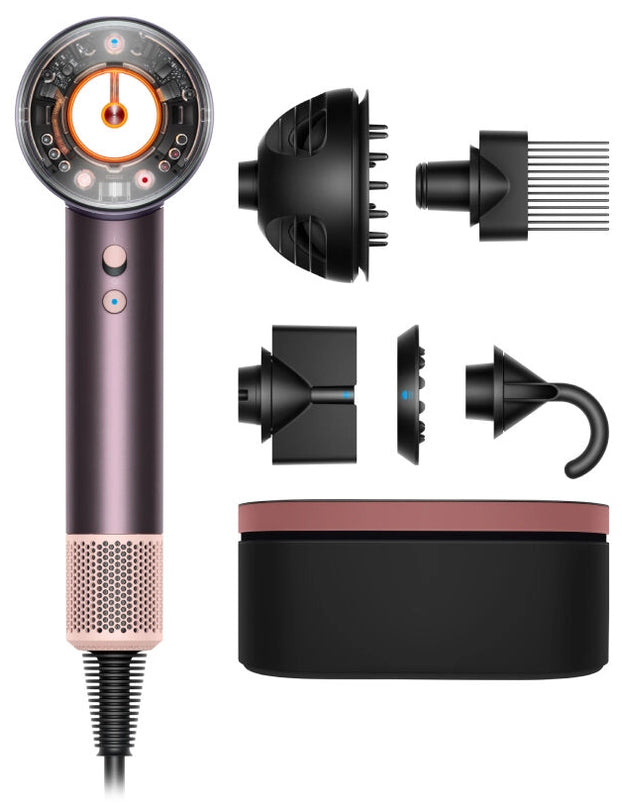 Now in Limited Edition Jasper Plum, Dyson's iconic Supersonic™ Nural hair dryer, with added intelligence.