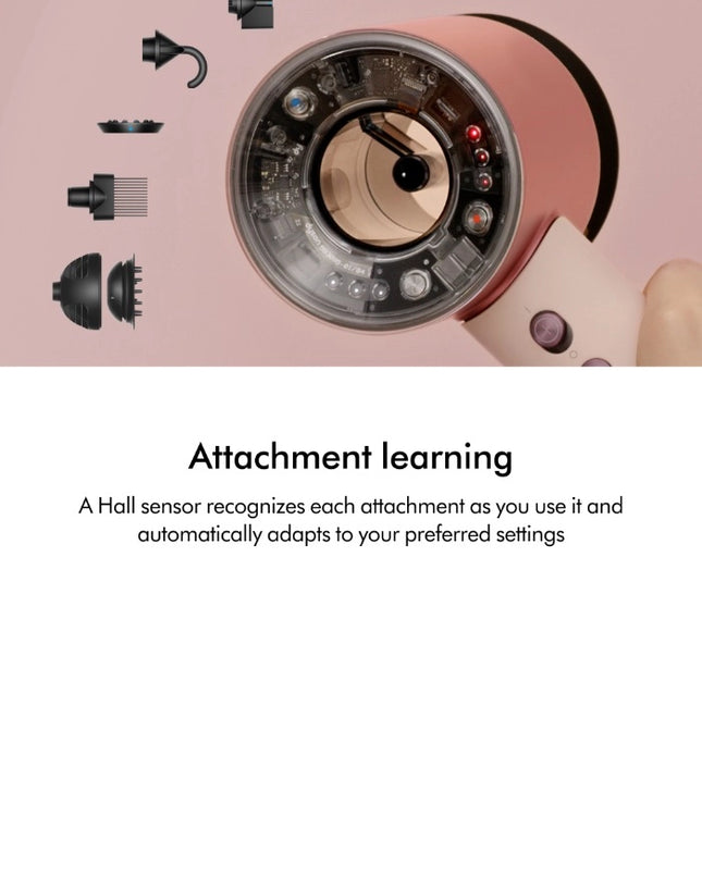 Now in Limited Edition Jasper Plum, Dyson's iconic Supersonic™ Nural hair dryer, with added intelligence.