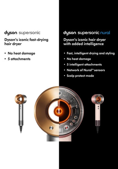Now in Limited Edition Jasper Plum, Dyson's iconic Supersonic™ Nural hair dryer, with added intelligence.