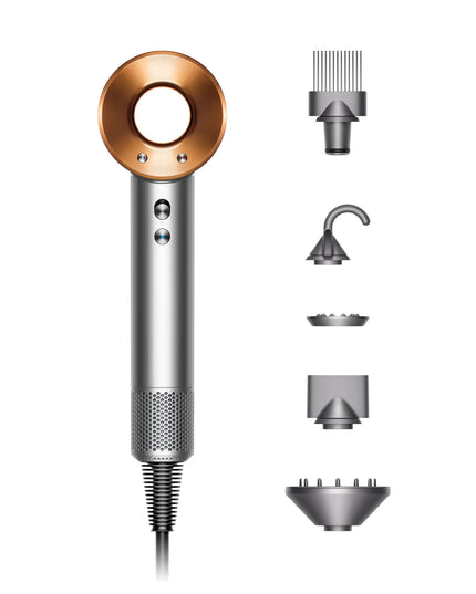 The hair dryer re-thought. Helps prevent extreme heat damage to protect natural shine. Air temperature is measured 40 times every second, keeping the temperature under control. Ultra fast drying. Drying shouldn't take forever. 