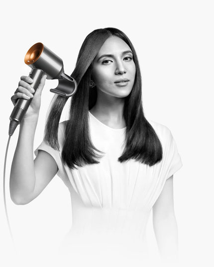 The hair dryer re-thought. Helps prevent extreme heat damage to protect natural shine. Air temperature is measured 40 times every second, keeping the temperature under control. Ultra fast drying. Drying shouldn't take forever. 