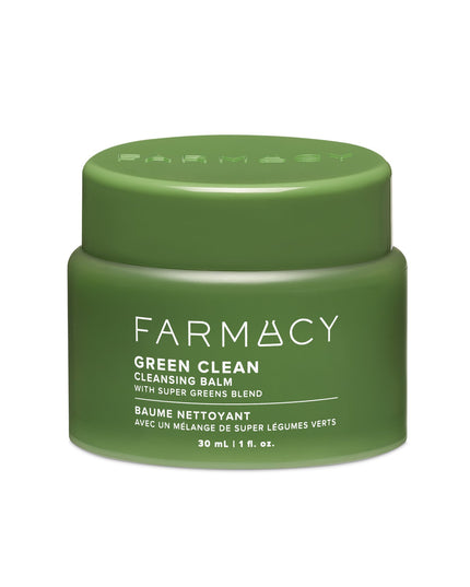 A new + improved version of our award-winning cleansing balm, clinically proven to gently remove over 99% longwear foundation, waterproof mascara + SPF — leaving skin soft, smooth + hydrated after each cleanse. It’s greener, cleaner + better than makeup wipes, with a new plant-based formula featuring a farm-grown super greens blend of upcycled moringa, holy basil + arugula. Housed in a sleek new jar + cap made from 100% post-consumer recycled plastic, with a subtle, dreamy scent of lime, bergamot + orange.