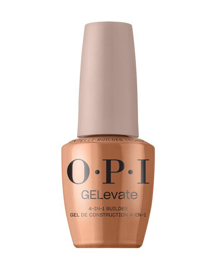Formulated with OPI Intelli-Builder Technology™ to brilliantly adhere GELevate™ Soft Gel Tips, fill extensions and overlays, create strong and durable overlays, and build short and medium nail length, this genius builder does it all.