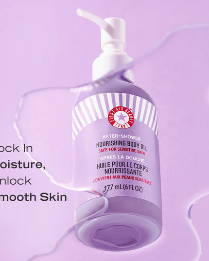 A fast-absorbing, lightweight but luxurious body oil that hydrates skin and locks in moisture post-shower, leaving it feeling silky smooth + soft.