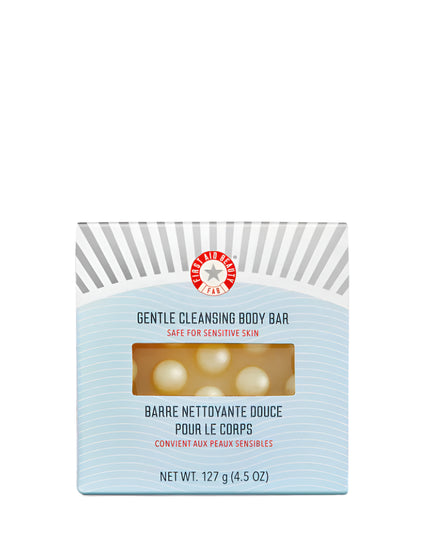 Better-than-basic body cleansing bar that creates a luxurious lather and gently cleanses without leaving a residue or leaving body feeling dry and stripped.
