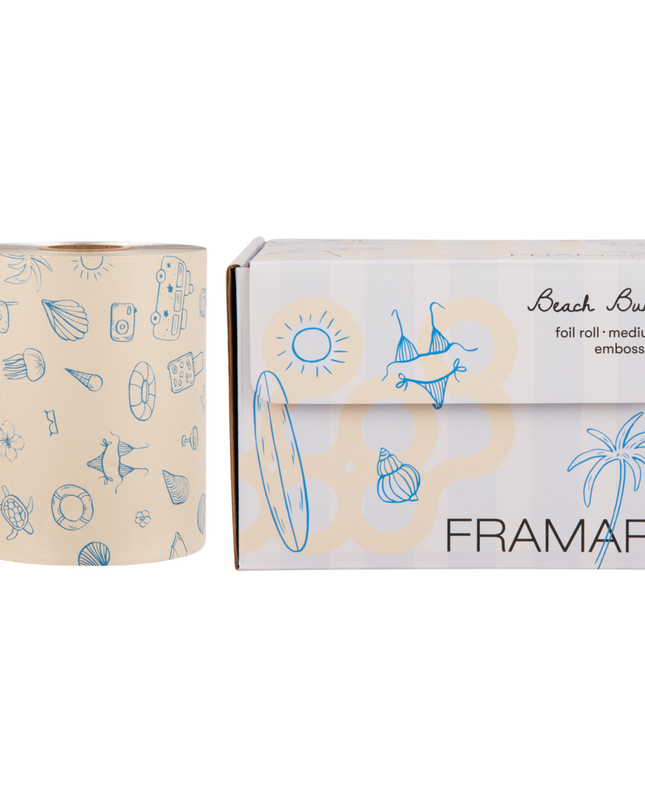 Bring laid-back vibes to your color services.The Framar Beach Bum Embossed Foil Roll combines fun, beachy style with the high-performance quality stylists trust.