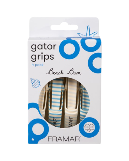 Bring laid-back coastal vibes to your styling station with the Framar Beach Bum Gator Grips. These professional-grade sectioning clips combine playful beach-inspired design with the strong, reliable hold stylists need for everyday salon services.