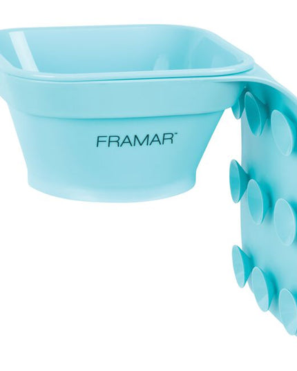 The days of messy toning applications are officially over! The Framar Toning Tub is designed to attach directly to any shampoo bowl, taking the mess out of toning. Simply secure the suction cups in place on the outside or inside of your shampoo bowl, prepare the toner at your color bar, then place the bowl of toner directly into the tub sleeve. From here you can apply your toner just inches from the clients head, saving waste, mess, and time!