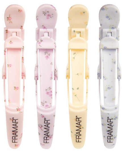 4 pack - rubberized clips - vintage florals
Strong hold, soft style.